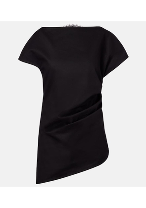 JW Anderson Lace-trimmed asymmetric cotton top