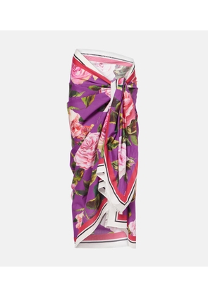 Dolce&Gabbana Floral cotton beach cover-up