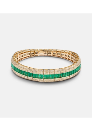 Shay Jewelry Scales 18kt gold bracelet with diamonds and emeralds