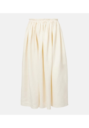 Gabriela Hearst Chiara gathered linen midi skirt
