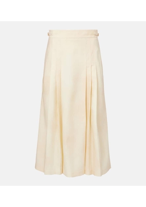 Gabriela Hearst Lerna pleated virgin wool midi skirt