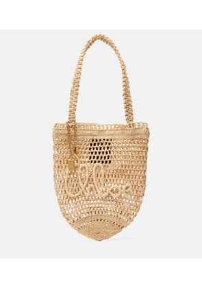 Chloe Summer Banana Small raffia tote bag