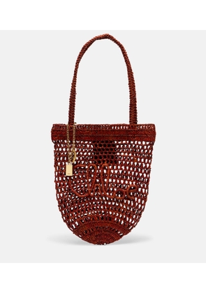 Chloe Summer Banana Small raffia tote bag