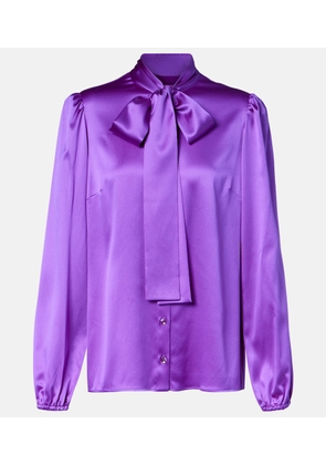 Dolce&Gabbana Tie-neck silk-blend satin blouse