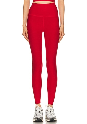 Beyond Yoga Spacedye Caught in The Midi High Waisted Legging in Holly Red - Red. Size L (also in M, S, XS).