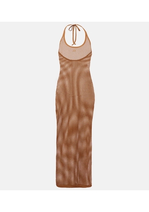 Courreges Sheer cotton mesh midi dress