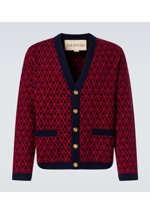 Valentino Toute La V virgin wool jacquard cardigan