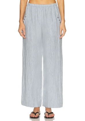 Deiji Studios Angle Pocket Pant in Blue Stripe - Baby Blue. Size L (also in XS, S, M).