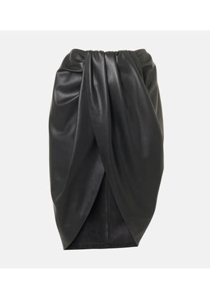 Stella McCartney Draped faux leather midi skirt
