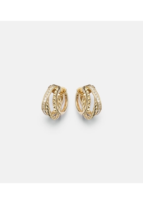 David Yurman DY CrossoverÂ® 18kt gold hoop earrings with diamonds