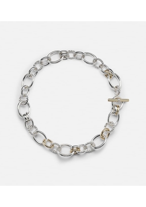 David Yurman DY MercerÂ® sterling silver and 18kt gold chain necklace with diamonds