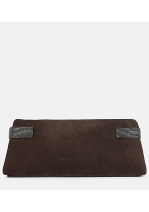 Brunello Cucinelli Monili suede clutch