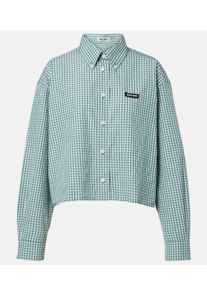 Miu Miu Checked cropped cotton shirt