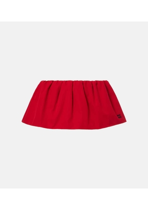 Miu Miu Gathered cotton poplin miniskirt
