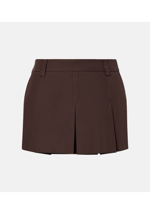 Miu Miu Logo cotton-blend miniskirt