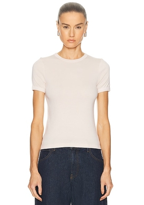 Enza Costa Supima Cotton New Classic Short Sleeve Tee in Alabaster - Beige. Size L (also in XS, S, M).