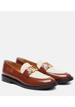 Chloe Marcie leather and canvas loafers