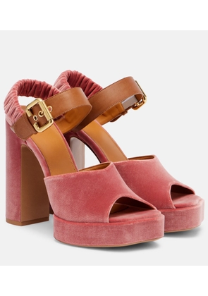 Chloe Aria 95 velvet platform sandals