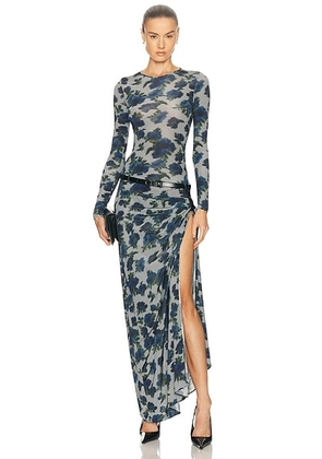 Coperni Suspended Ascii Dress in Print Blue - Blue. Size 38 (also in 40).