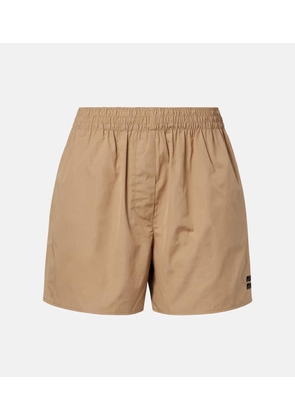 Miu Miu Logo cotton poplin shorts