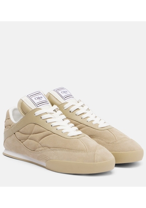 Chloe Chloe Kick leather-trimmed suede sneakers