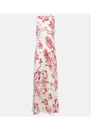 Asceno Printed silk maxi dress