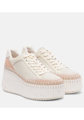 Chloe Nama leather wedge sneakers