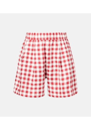 Asceno Gingham linen shorts
