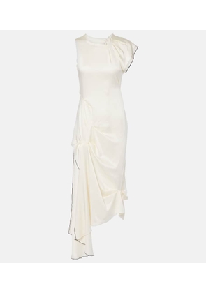 Victoria Beckham Gathered draped satin midi dress