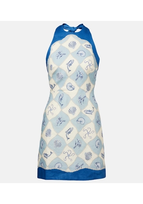 Alemais Pia printed linen minidress