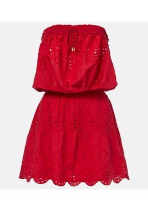 Melissa Odabash Collette embroidered cotton minidress