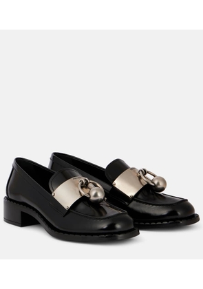 Prada Embellished leather loafers