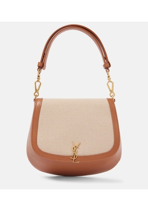 Saint Laurent Voltaire leather and canvas shoulder bag