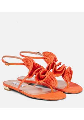 Aquazzura Noches Tropicales raffia thong sandals