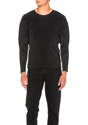 Homme Plisse Issey Miyake Long Sleeve Tee in Black - Black. Size 2 (also in 3, 4).