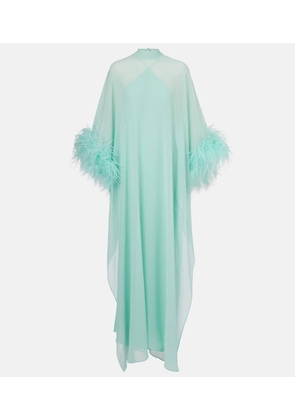 Taller Marmo Penelope feather-trimmed silk kaftan