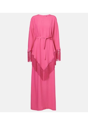 Taller Marmo Fringed crepe cady kaftan