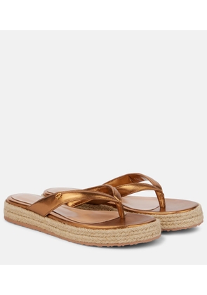 Gianvito Rossi Metallic leather thong sandals