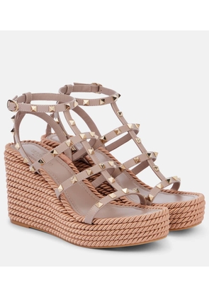 Valentino Garavani Rockstud leather wedge esapdrilles