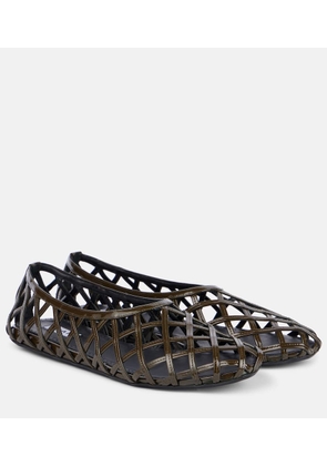 Alaia Cage leather ballet flats