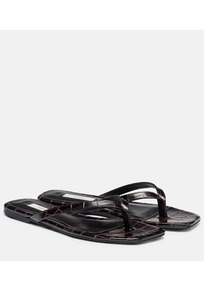 Toteme Croc-effect leather thong sandals