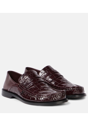 Loewe Campo croc-effect leather loafers