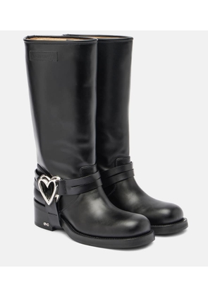 Mach & Mach Double Heart leather biker boots