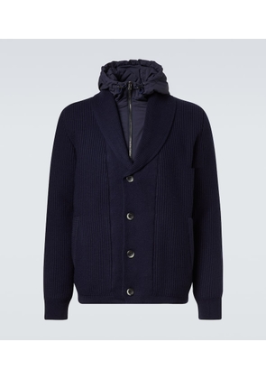 Herno Layered wool and technical cardigan