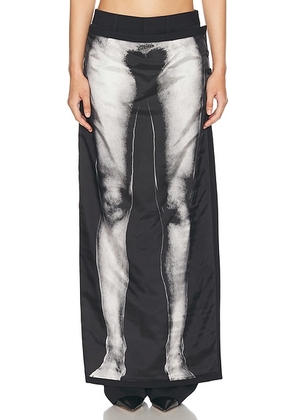 Jean Paul Gaultier Body Mariniere Wool Printed Pant in Black & White - Black & White. Size 34 (also in ).