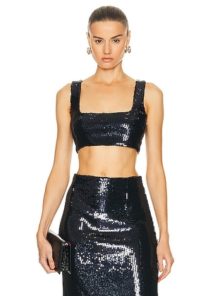 GALVAN Beating Heart Crop Top in Black Currant - Navy. Size 42 (also in ).