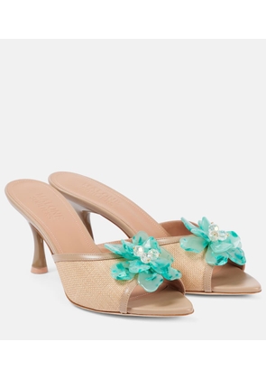 Malone Souliers Cyd 70 embellished leather-trimmed mules