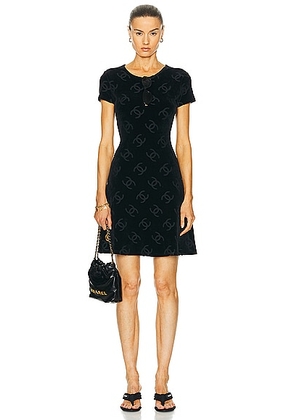 chanel Chanel Velour CC Dress in Black - Black. Size 40 (also in ).