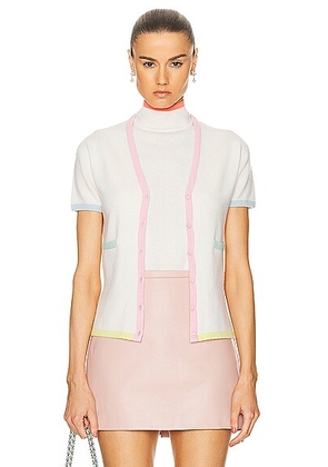 chanel Chanel 1998 Cashmere Top & Cardigan Set in Multi Ecru - Ivory. Size 40 (also in ).