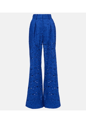 Rebecca Vallance Zaffre broderie anglaise cotton flared pants